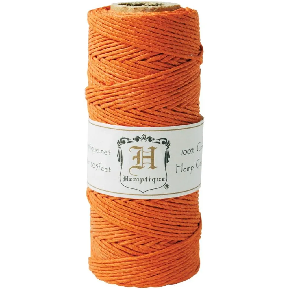 Bobina di 62 metri filo di canapa Hemp Cord 1.1 mm Orange