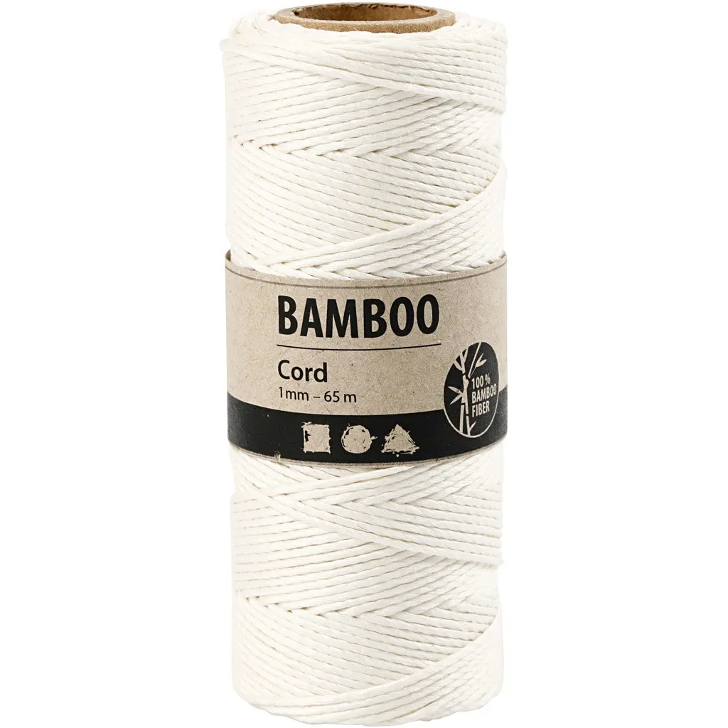 Bobina di 65 mètres di filo di bambù 1 mm - Bianco