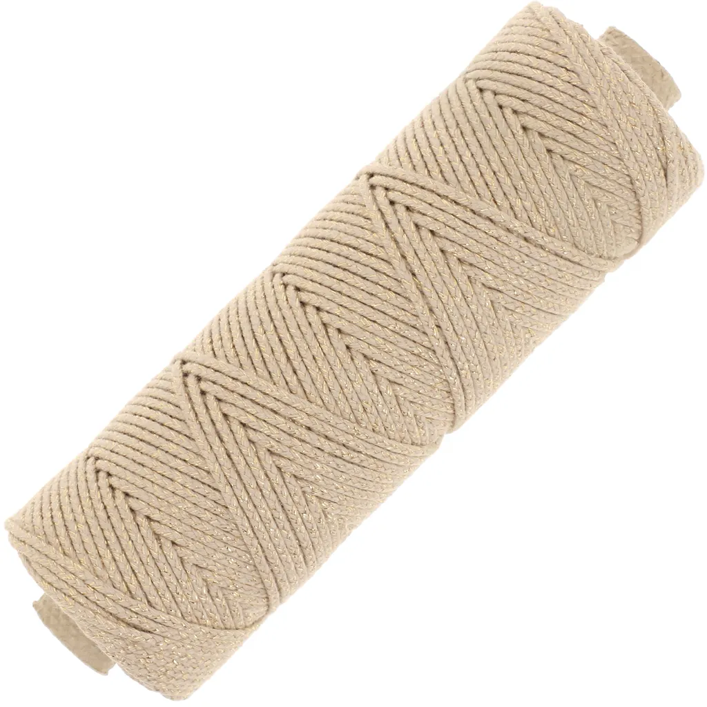 Bobina di corda di cotone intrecciata da 2,5 mm - made in France - Beige - Dorato x100m