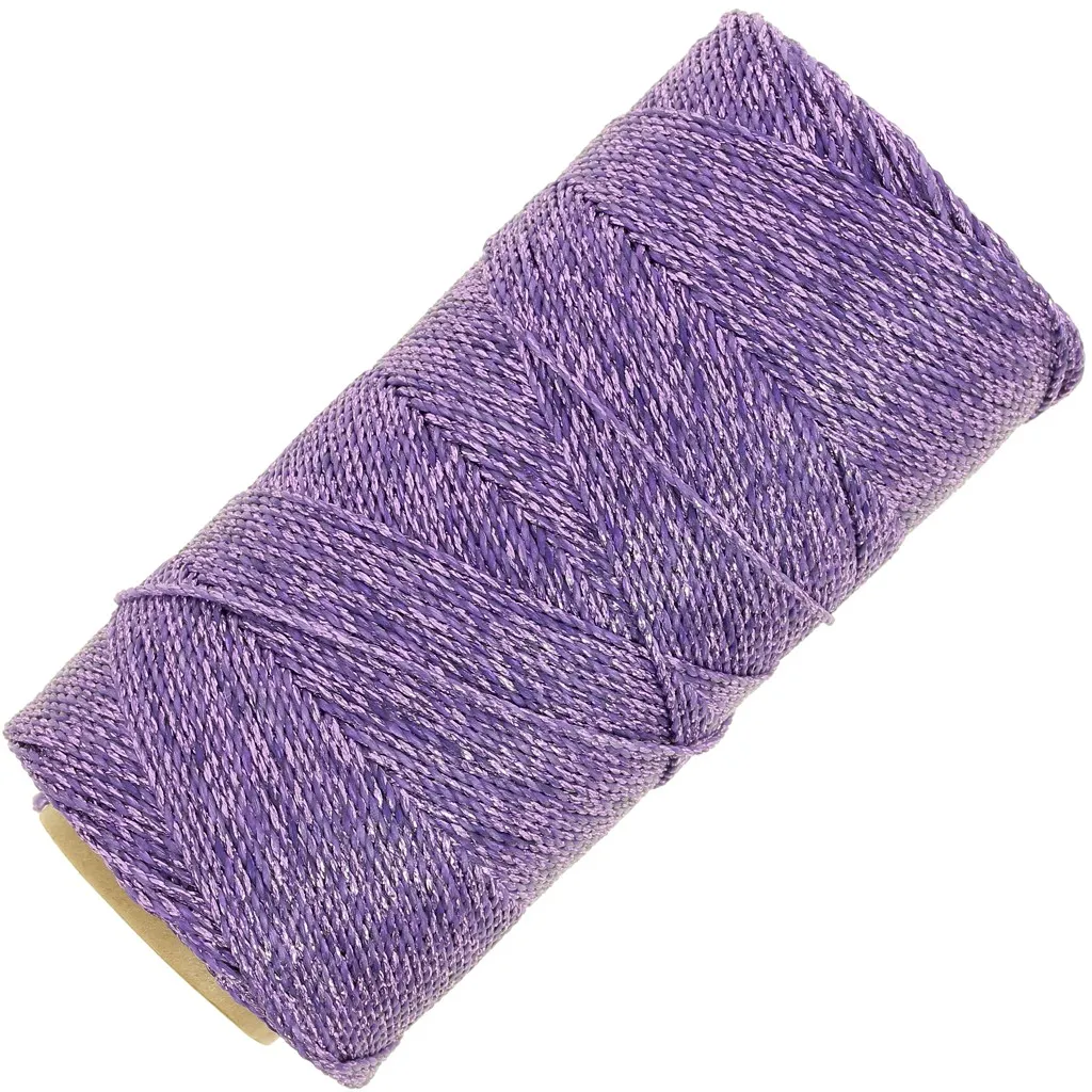 Bobina di filo cerato Linhasita - micro macramè 1,2 mm Metallic Violet (Purpura) x135m