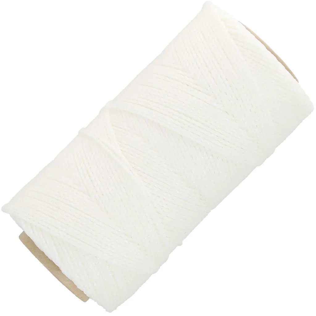 Bobina di filo cerato Linhasita micro macramè 1,2mm Metalic white (Luz Negra)x135m