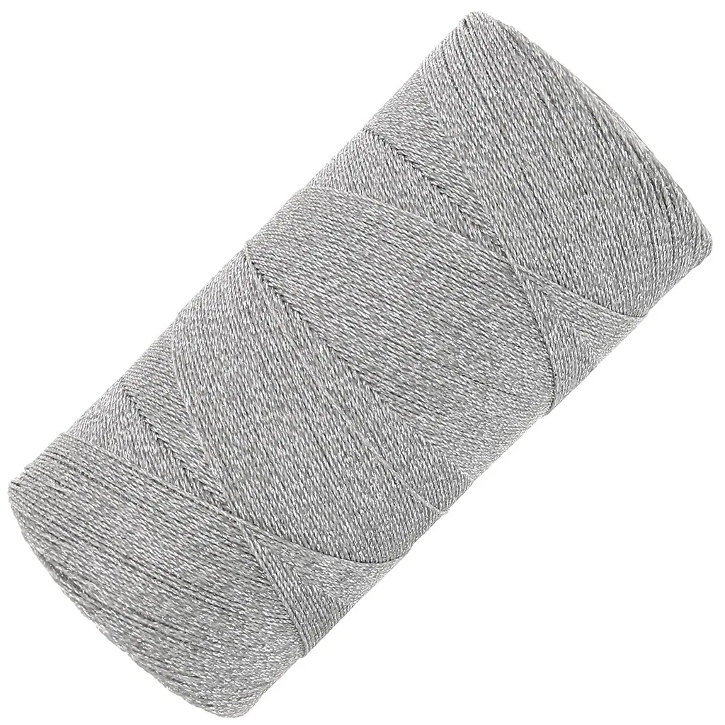 Bobina di filo cerato Linhasita per micro macramè 0,35 mm - Argento (Prata) x448m