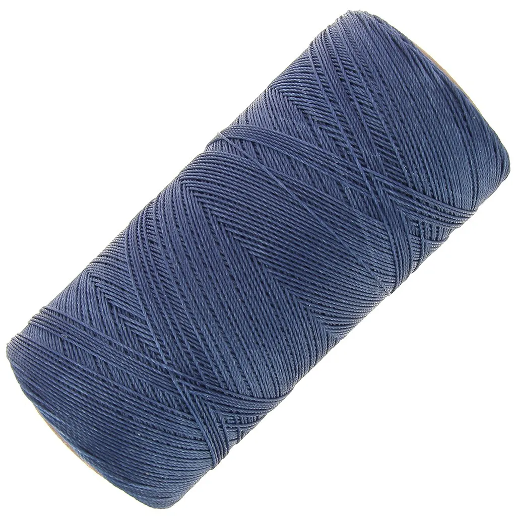 Bobina di filo cerato Linhasita per micro macramè 0,35 mm Dark Jean Blue (275) x448m