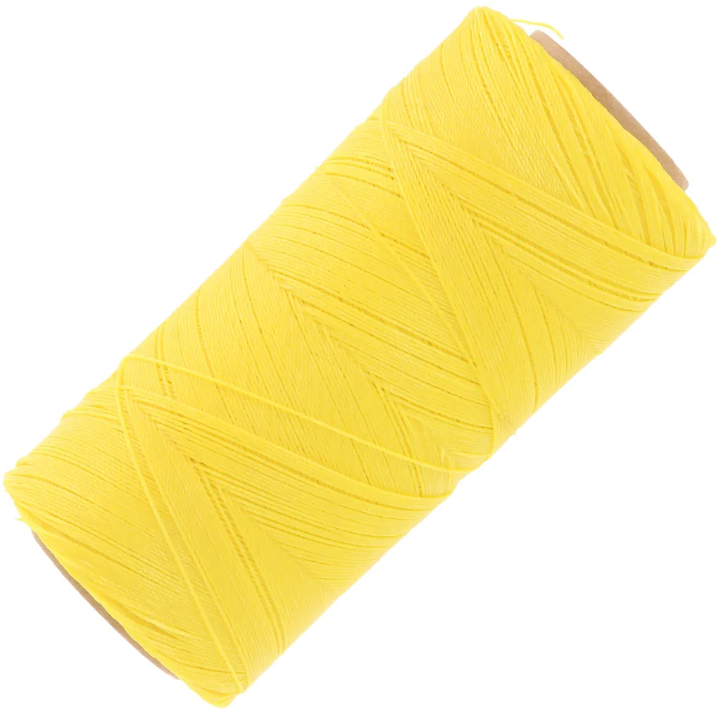 Bobina di filo cerato Linhasita per micro macramè 0,35 mm - Giallo (37) x448m