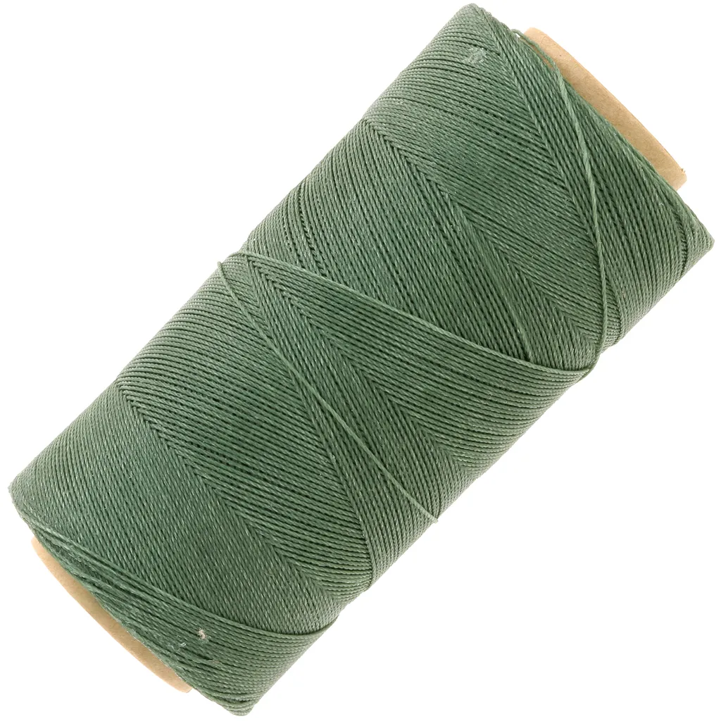Bobina di filo cerato Linhasita per micro macramè 0,35 mm - Verde kaki (64) x448m