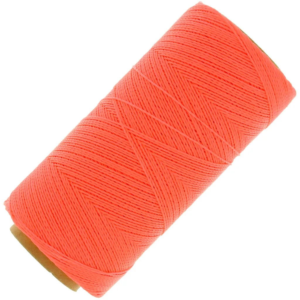 Bobina di filo cerato Linhasita per micro macramè 0,5 mm - Fluo Coral (394) x335m