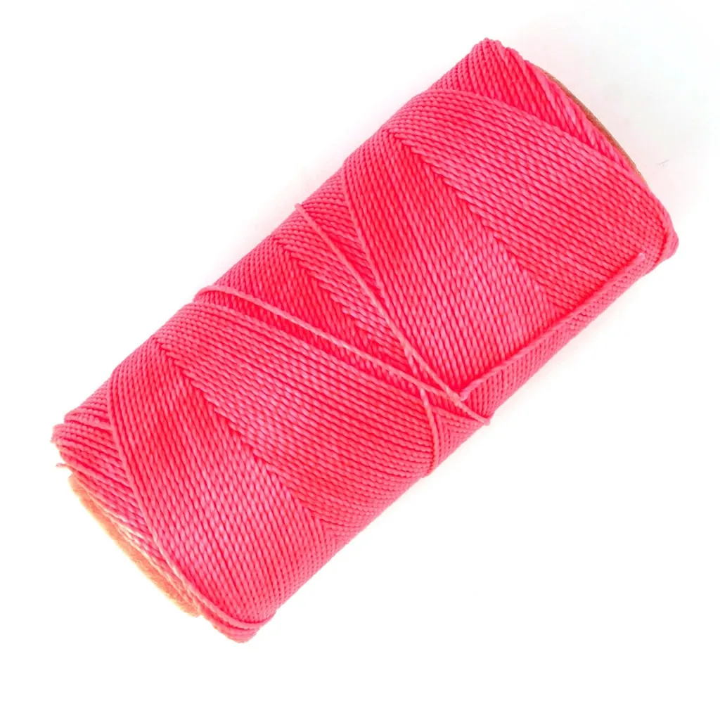 Bobina di filo cerato Linhasita per micro macramè 0,5 mm - Rosa fluo (328) x335m