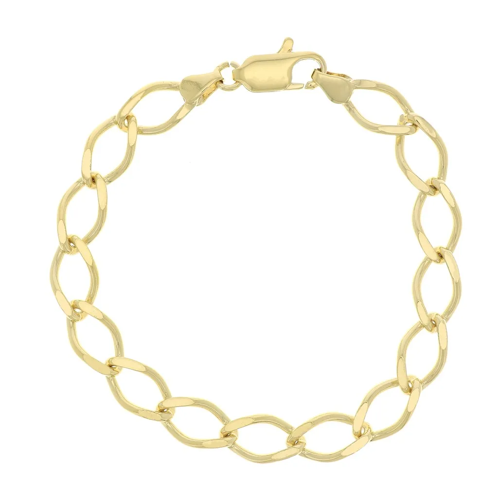 Bracciale maglia Rombo limata 7.5 - Placcato oro 3 micron x18cm