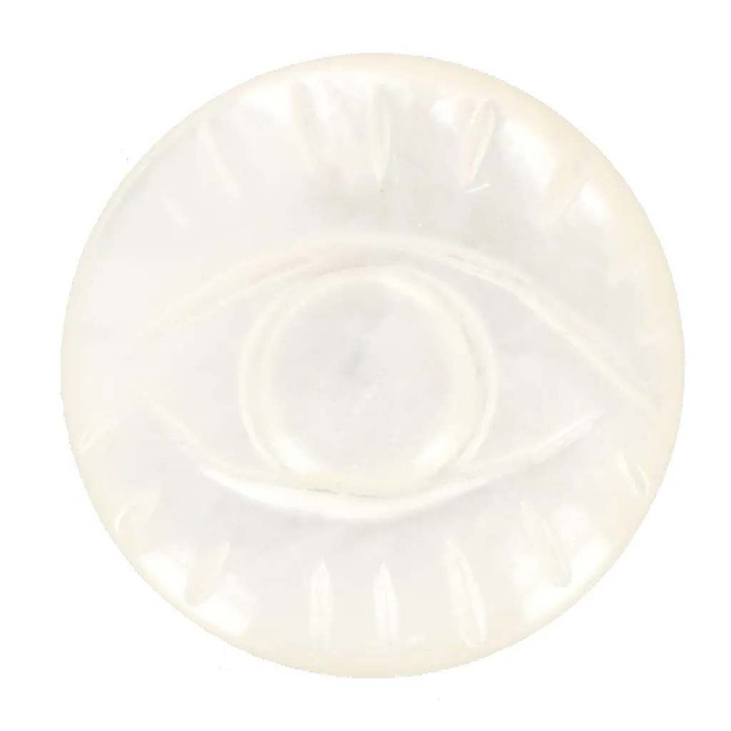 Cabochon Occhio tondo inciso di madreperla 16 mm - Naturale x1