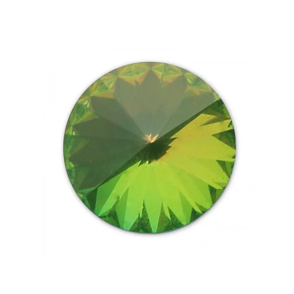 Cabochon PureCrystal 1122 Rivoli mm. 14 Crystal AB Ultra Emerald x1