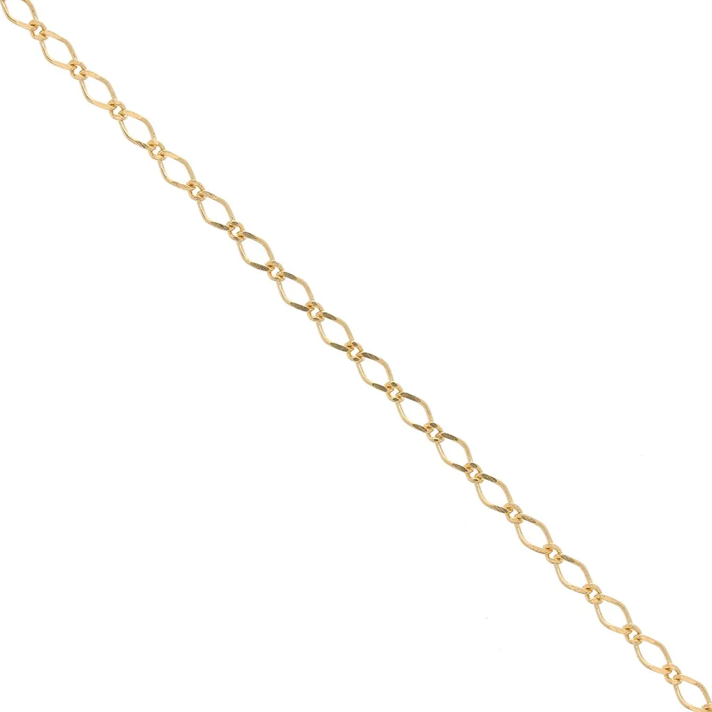 Catena a maglia Figaro Rombo (1x1) 2.85mm Placcato Oro 3 microns x50 cm