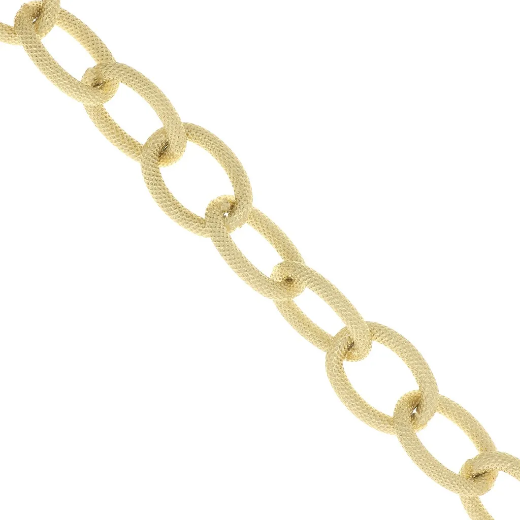 Catena in alluminio diamantata maglia Forzatina 12.5 mm -Maglie aperte- Dorato x1m