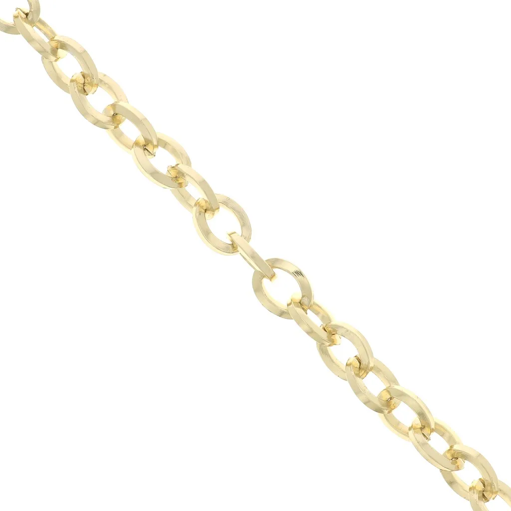 Catena in alluminio maglia Forzatina 7.4 mm - Maglie aperte - Dorato x1m