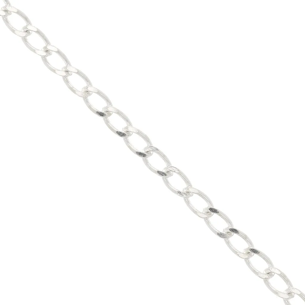 Catena maglia gourmette limata 3.9 mm in Argento 925 x50cm
