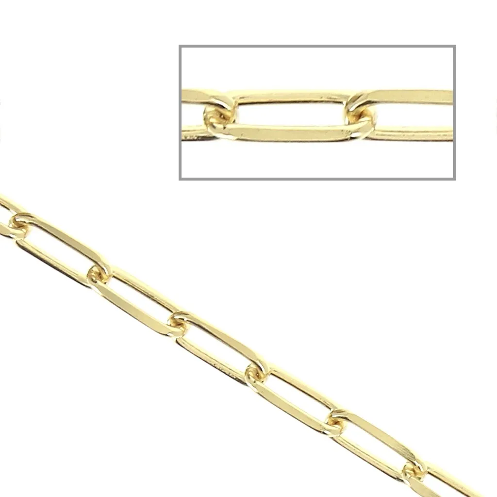 Catena maglia rettangolare 5.6 mm Placcato Oro 3 microns x20 cm