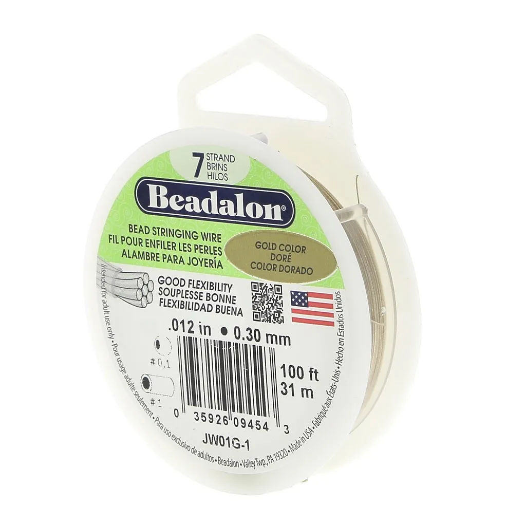 Cavetto 7 fili Beadalon 0.30 mm Dorato x m. 31