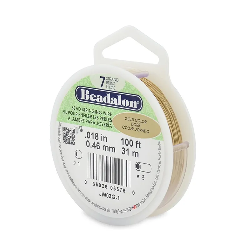 Cavetto acciaio Dorato 7 fili mm. 0.46 x m. 31