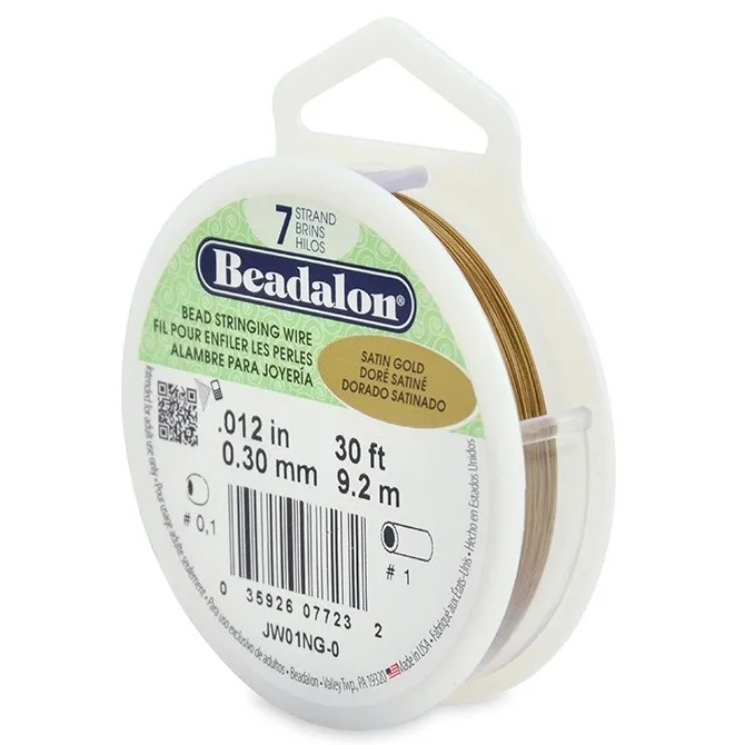 Cavetto acciaio Dorato Satinato 7 fili mm. 0.30 x m. 9,2