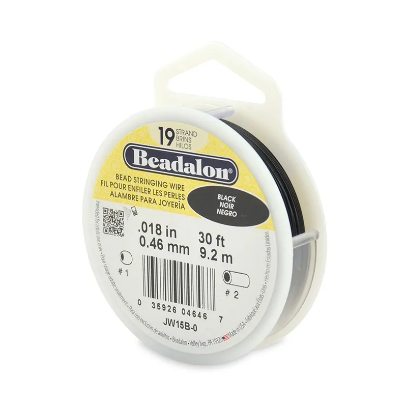 Cavetto acciaio Nero 19 fili mm. 0.46 x m. 9,2