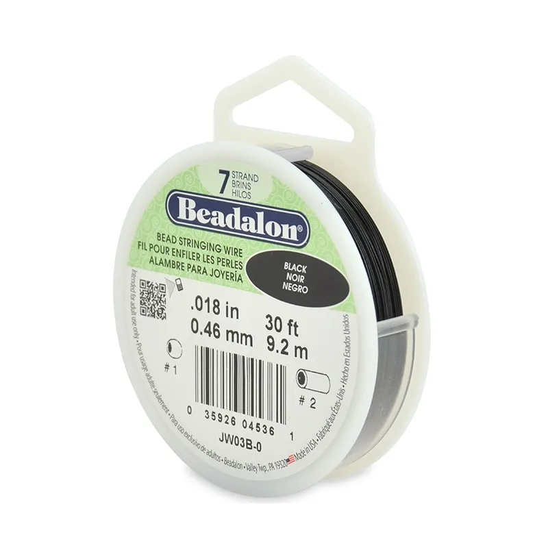 Cavetto acciaio Nero 7 fili mm. 0.46 x m. 9,2