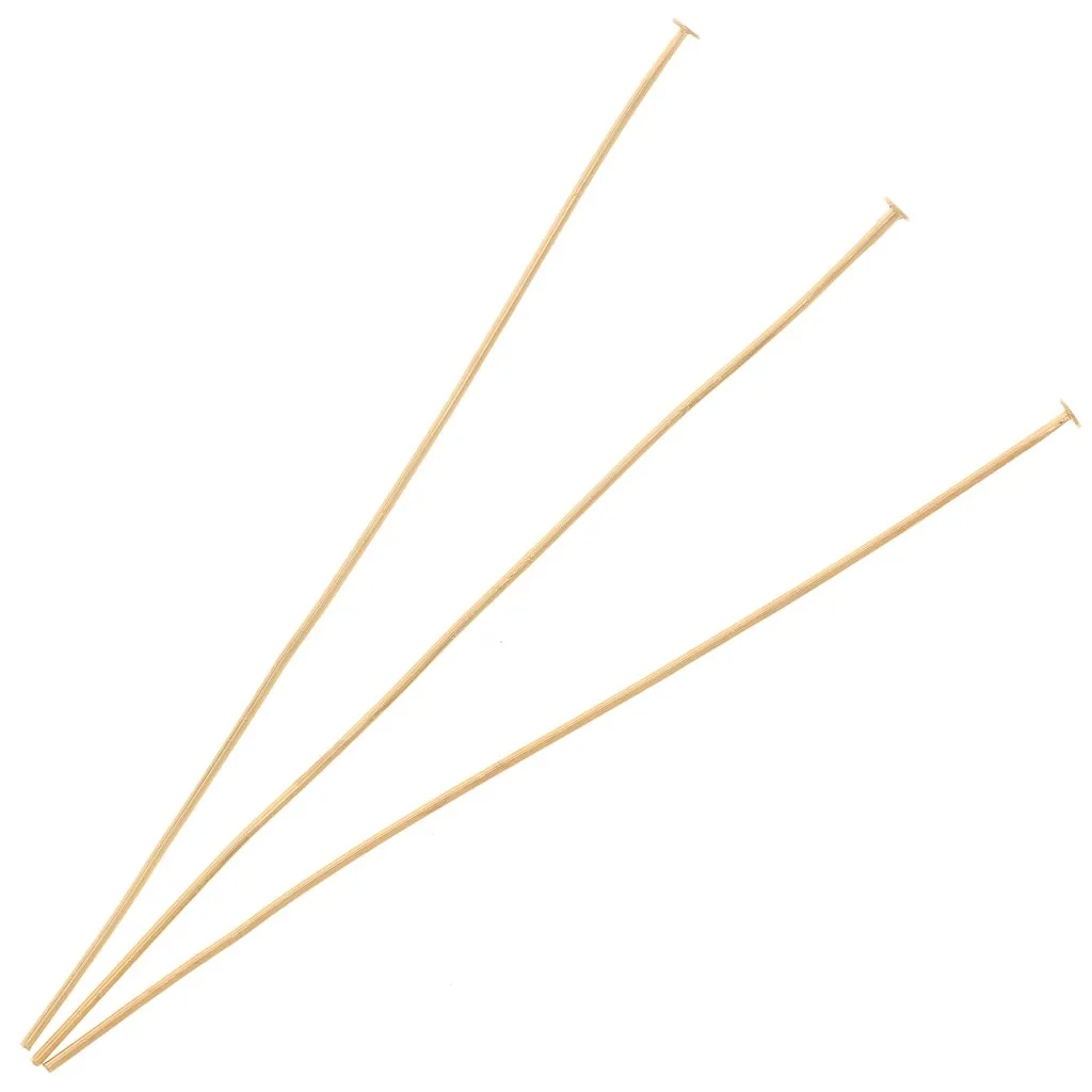 Chiodi a testa piatta 50x0,5 mm - dorato con oro fino x20