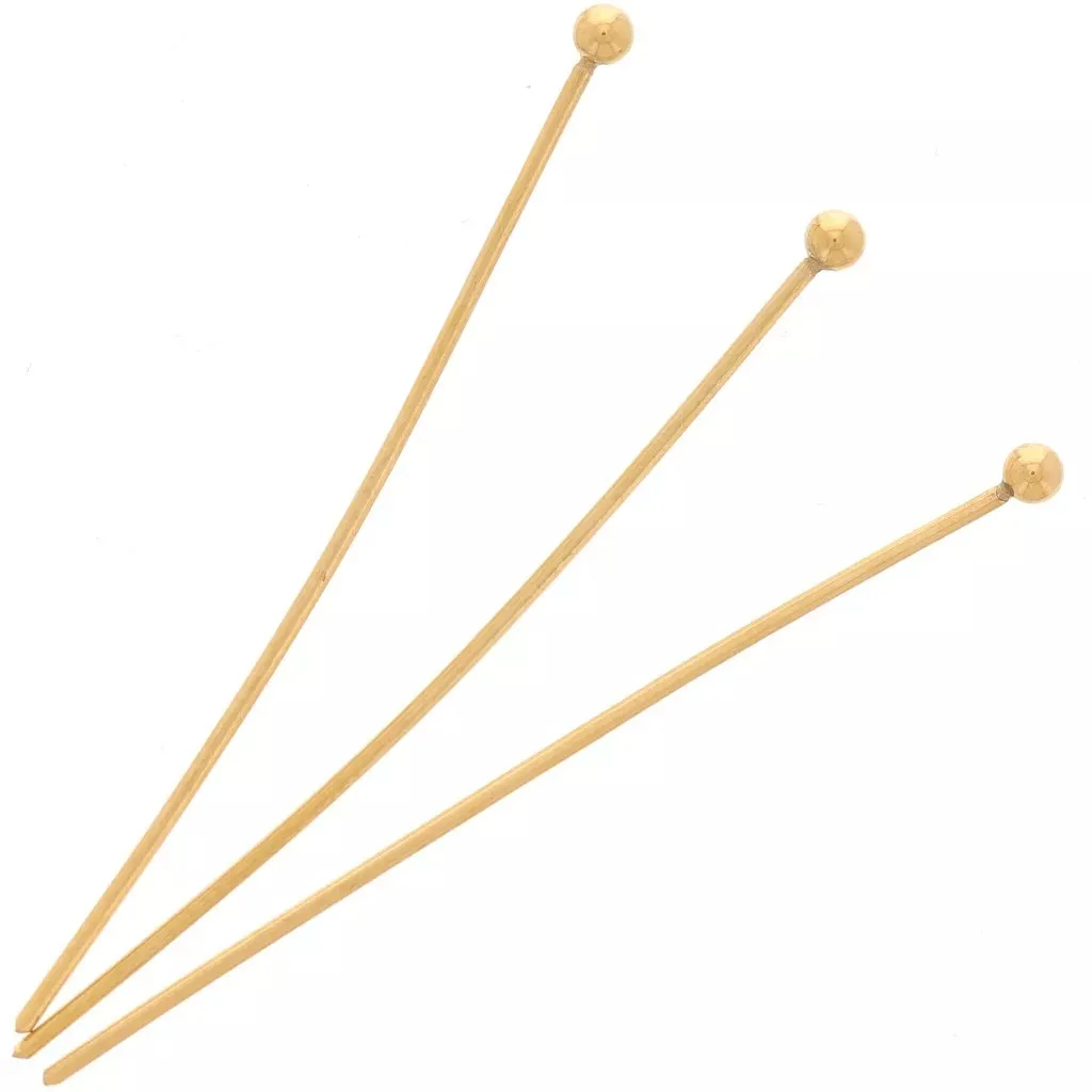 Chiodi a testa sferica 35x0,6 mm - acciaio inox 304 dorato x50