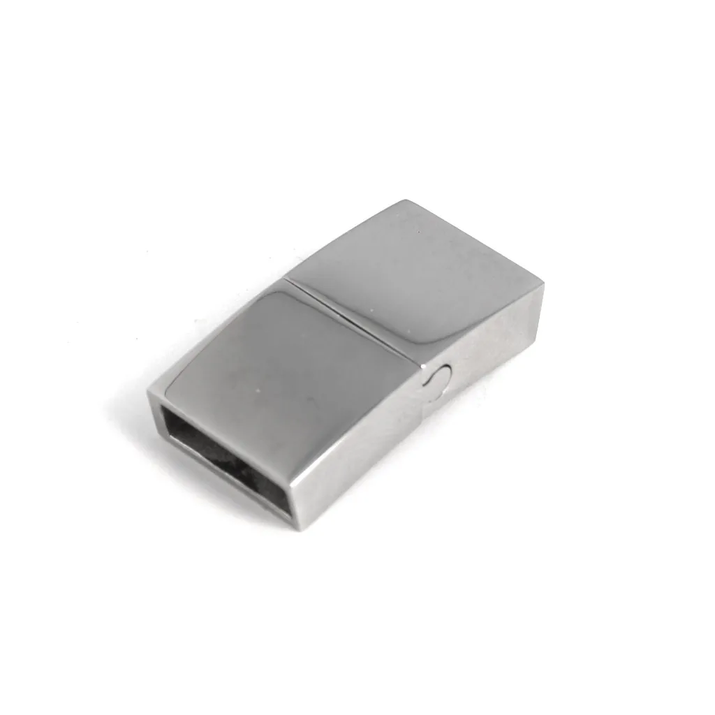 Chiusura scorrevole/calamitata 22.4 x11.7 mm per laccetto 10 mm acciaio inox