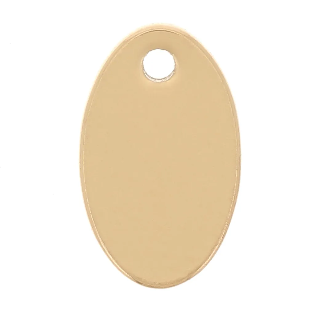 Ciondoli ovali 10x6 mm - Acciaio inossidabile 304 dorato x4