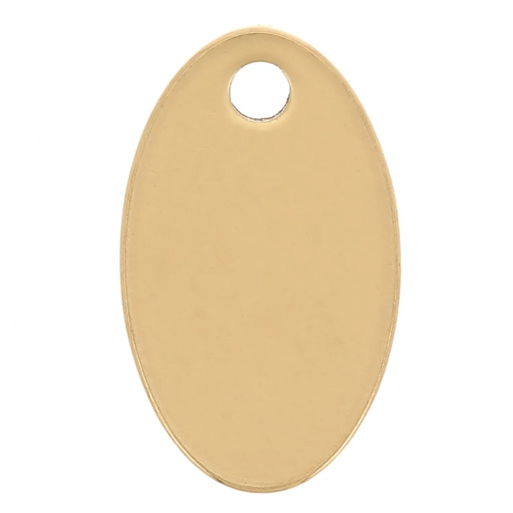 Ciondoli ovali 12x7 mm - Acciaio inossidabile 304 dorato x4