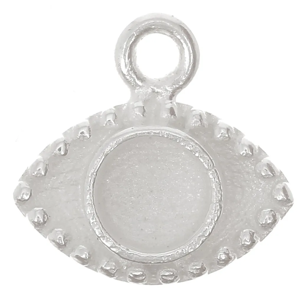 Ciondolo occhio 10 mm per cabochon 4 mm - Argento 925 x1