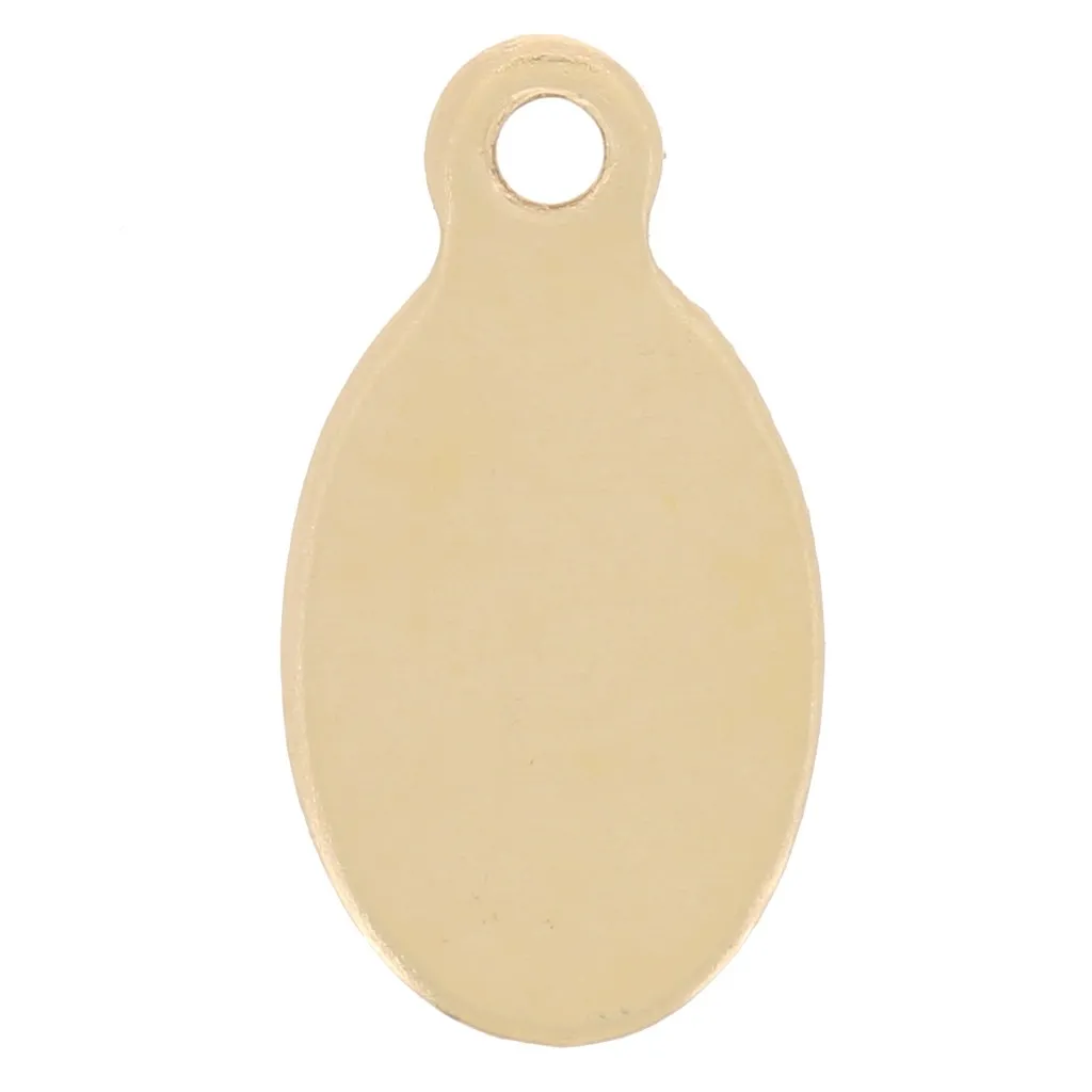 Ciondolo ovale 11x6 mm da incidere - Gold filled x1