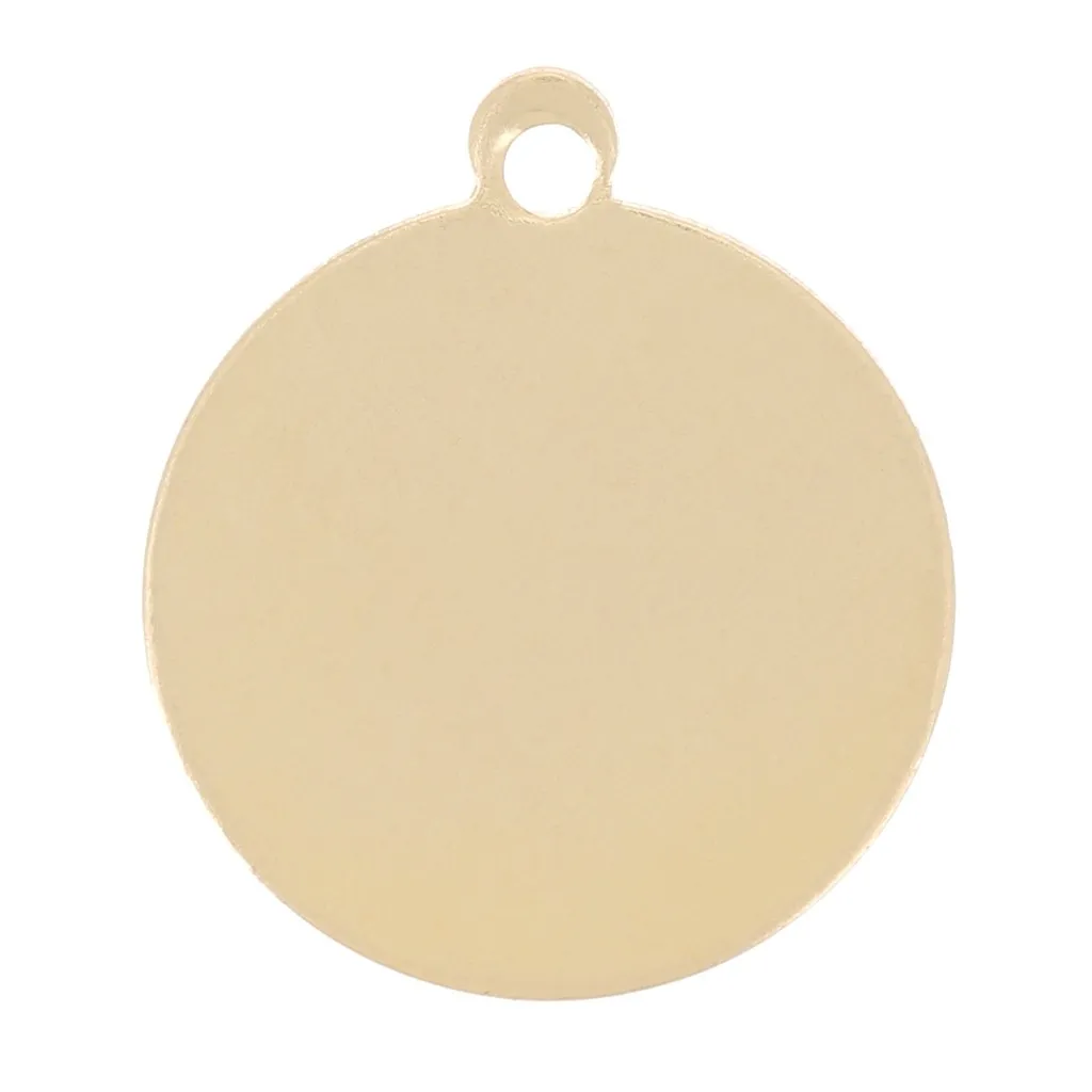 Ciondolo rotondo da 10 mm da incidere - Gold filled x1