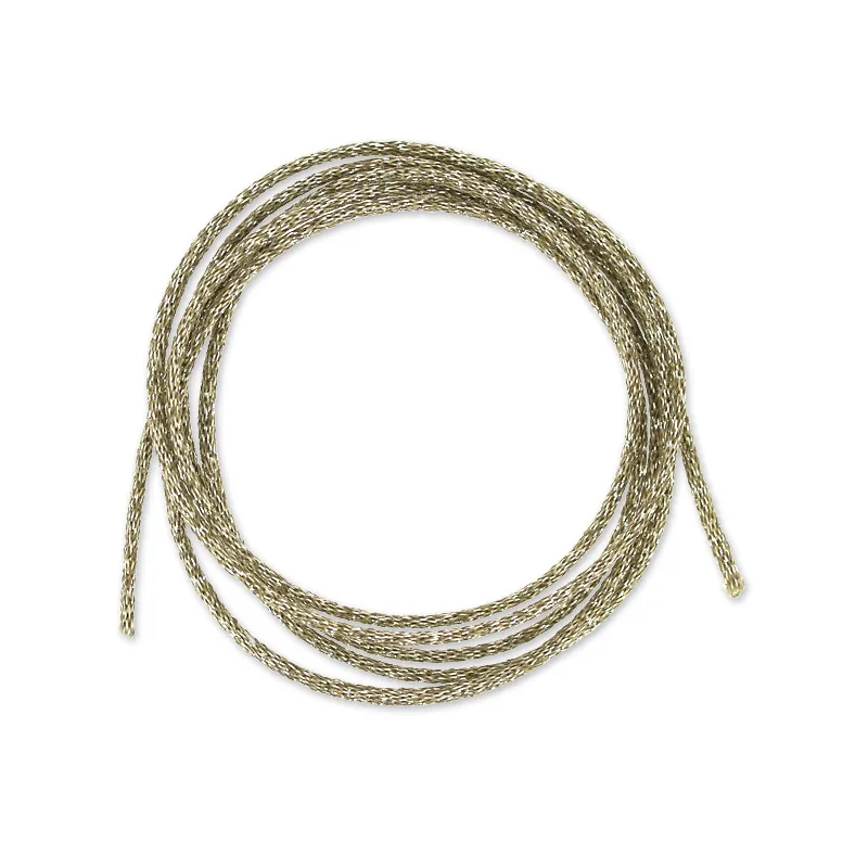 Cordoncino metallico Mokuba 2 mm - Filo argentato marrone chiaro x1m