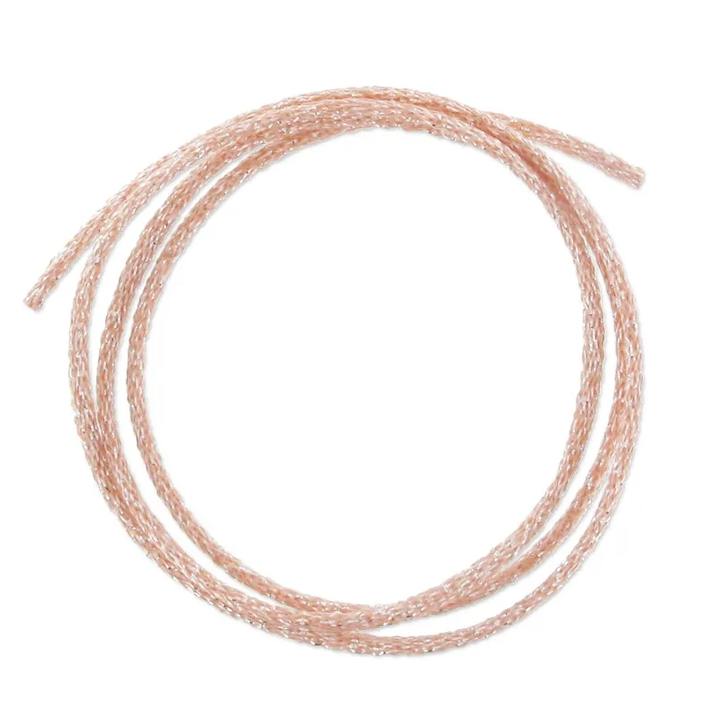 Cordoncino metallico Mokuba 2 mm - Filo argento salmone x1m