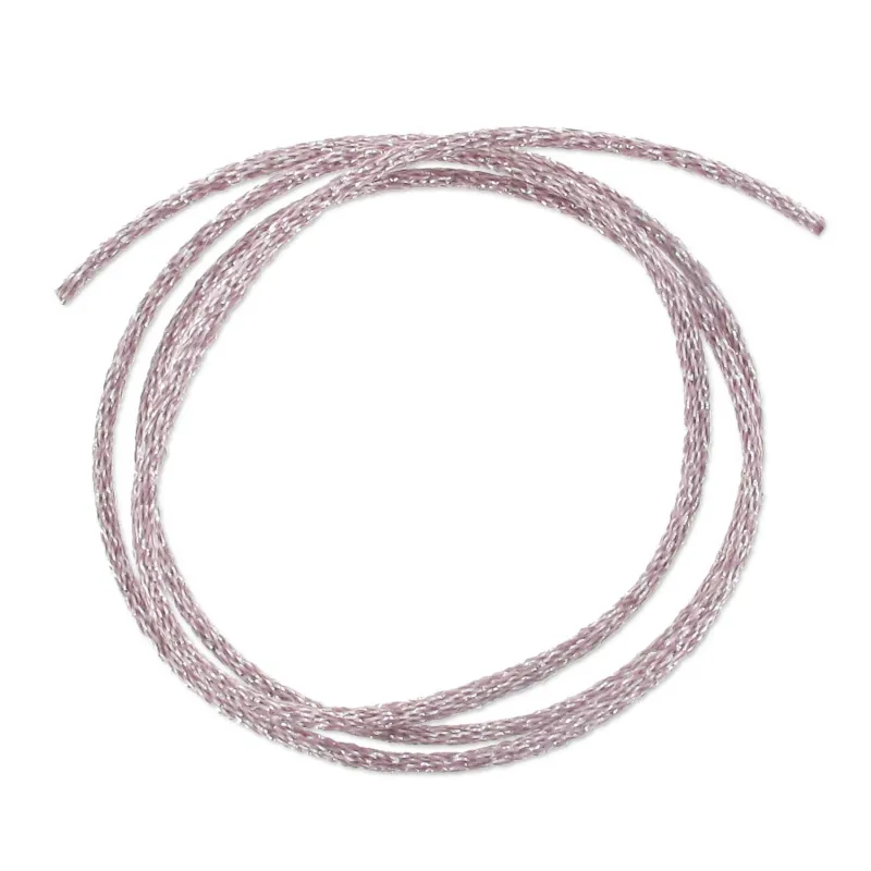 Cordoncino metallico Mokuba 2 mm - Filo argento viola x1m