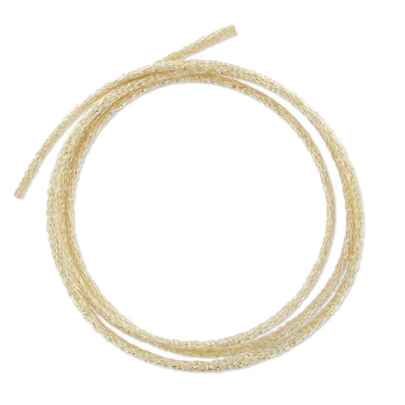 Cordoncino metallico Mokuba 2 mm - Filo dorato oro chiaro x1m