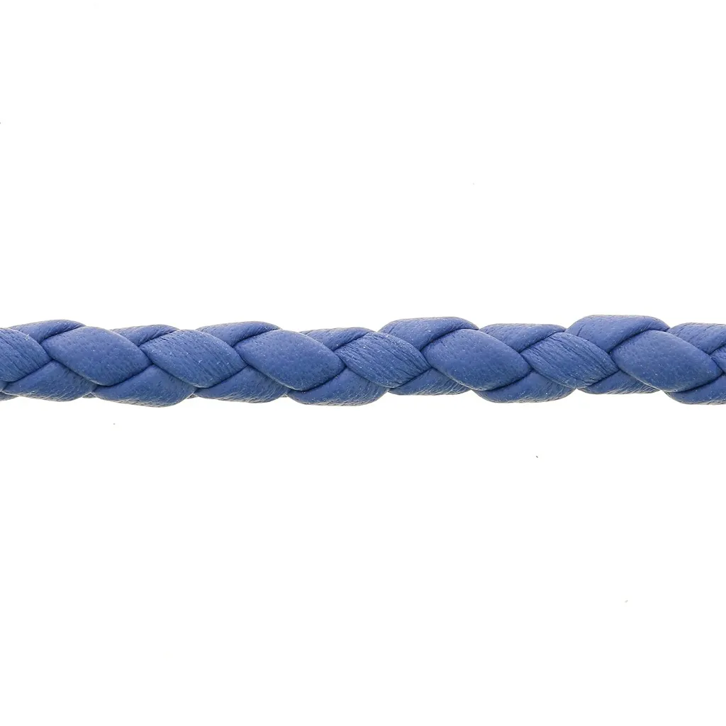 Cordone cuoio intrecciato 4 mm Blu duro x cm. 50