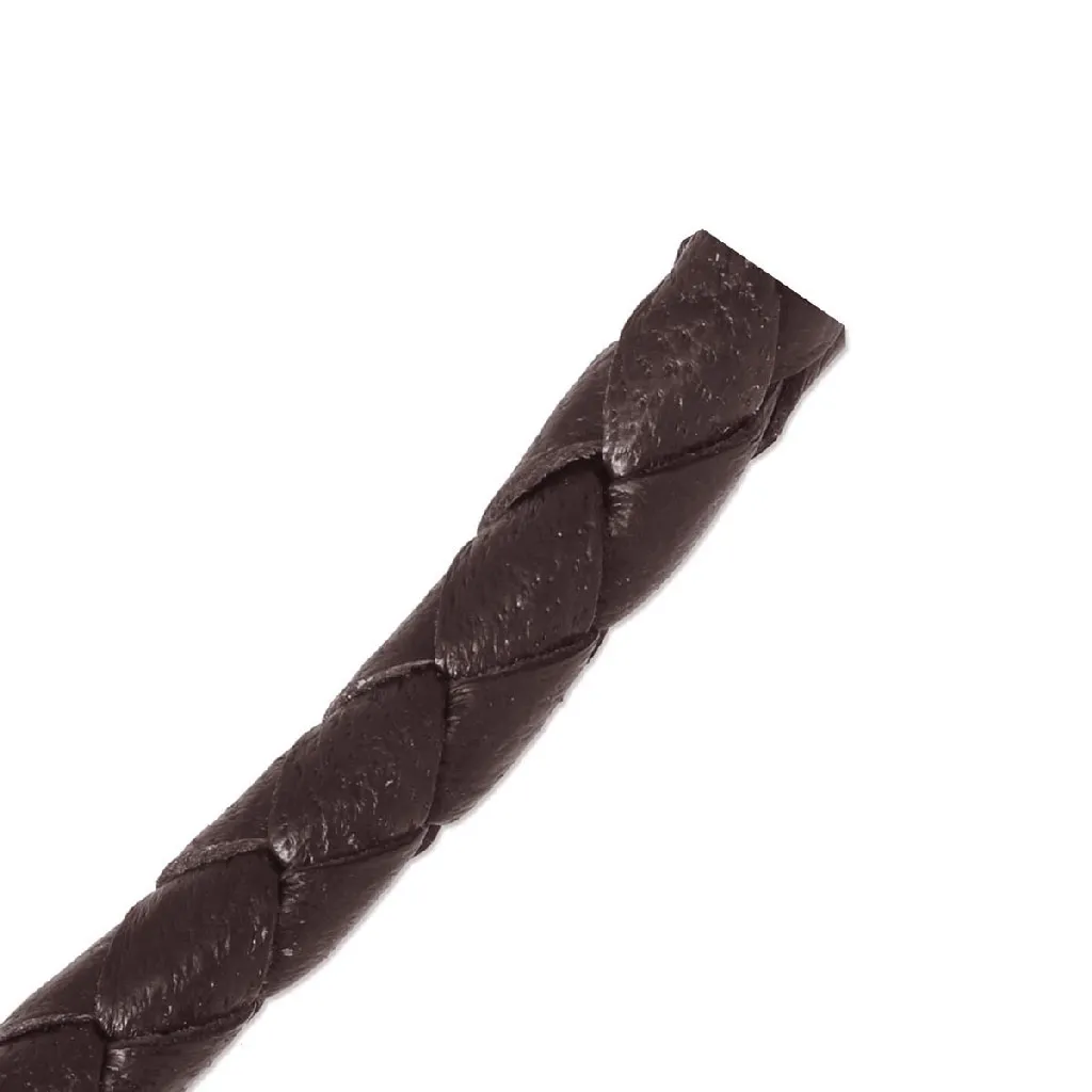 Cordone cuoio intrecciato 5 mm Marrone scuro x cm. 50