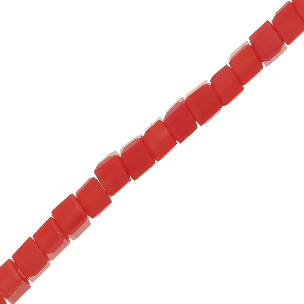 Cubi in vetro 2.5 mm Red Coral x43 cm