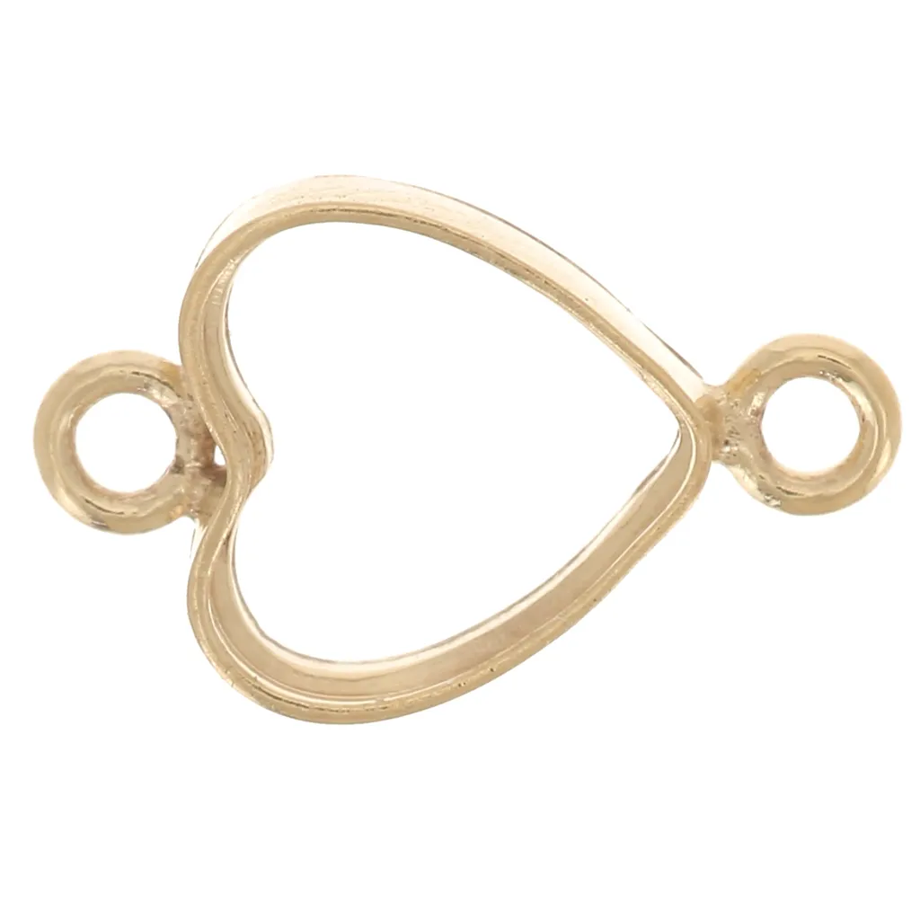 Distanziatore a cuore scavato 9x5,5 mm - Gold filled x1