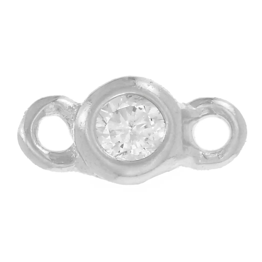 Distanziatore rotondo in zircone 3 mm - Argento 925 - Cristallo x1