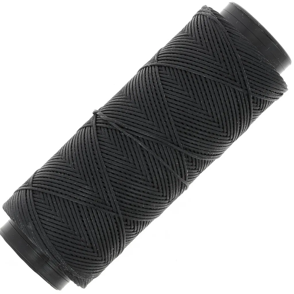 Filato piatto in poliestere cerato Slam Cord per micro macramè 0,8 mm - Grigio scuro x100m
