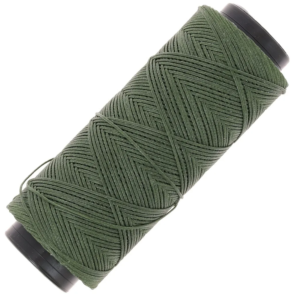 Filato piatto in poliestere cerato Slam Cord per micro macramè 0,8 mm - Khaki x100m