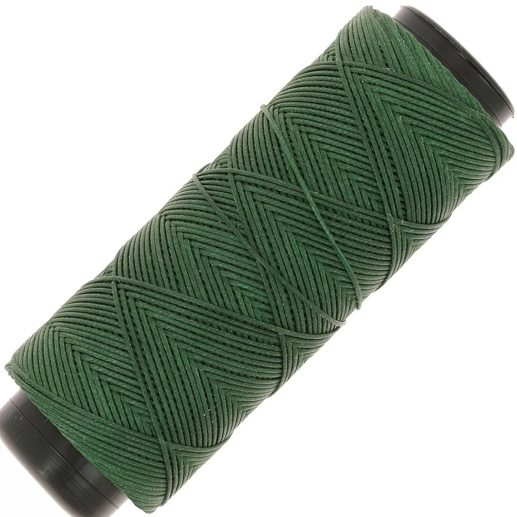 Filato piatto in poliestere cerato Slam Cord per micro macramè 0,8 mm - Verde bosco x100m