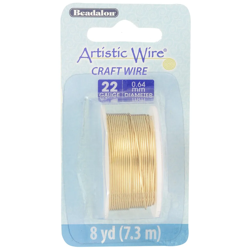 Filo d'ottone artistico 0,64 mm - dorato anti tarnish x7,3 m