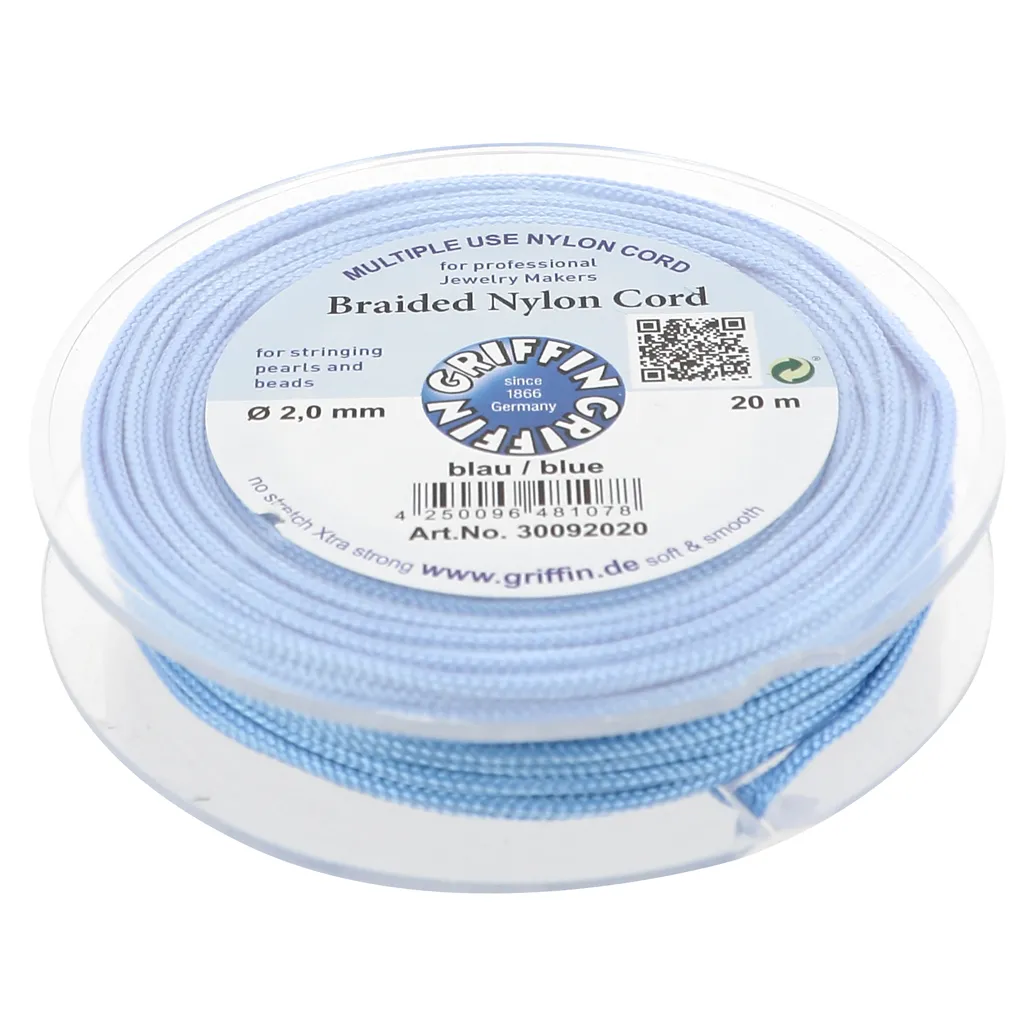 Filo di giada - Filo di nylon intrecciato europeo Griffin 2 mm - Blu x20m