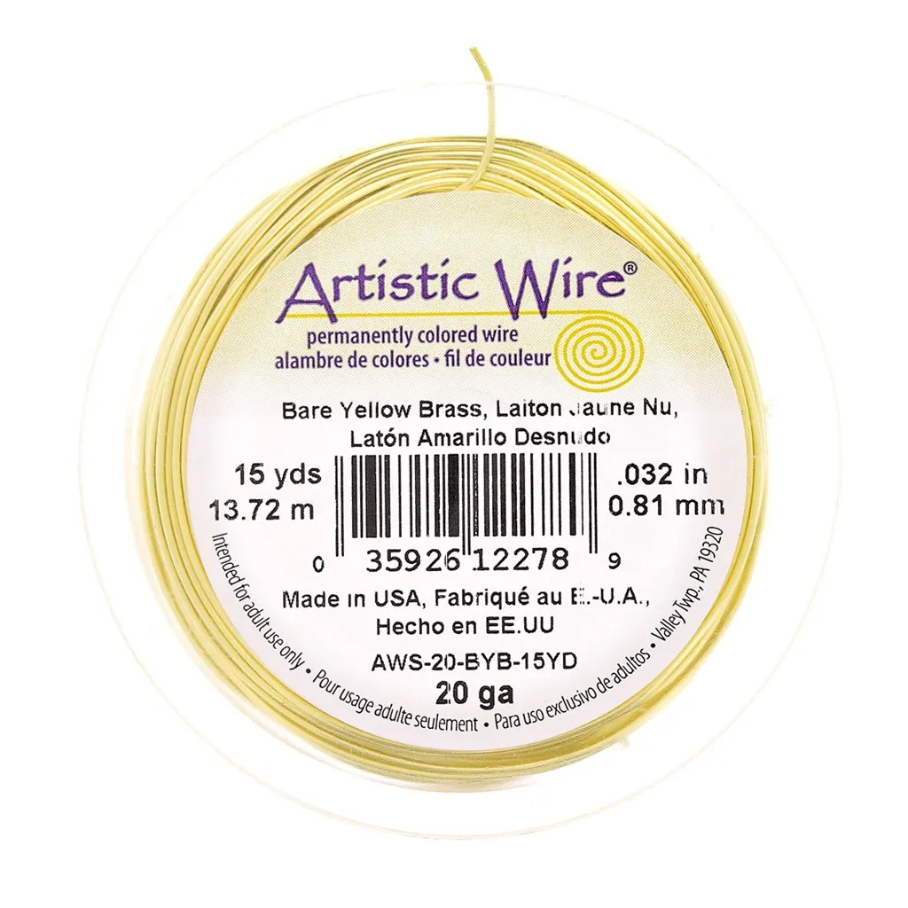Filo di ottone Artistic Wire 0,81 mm col giallo x13.7m