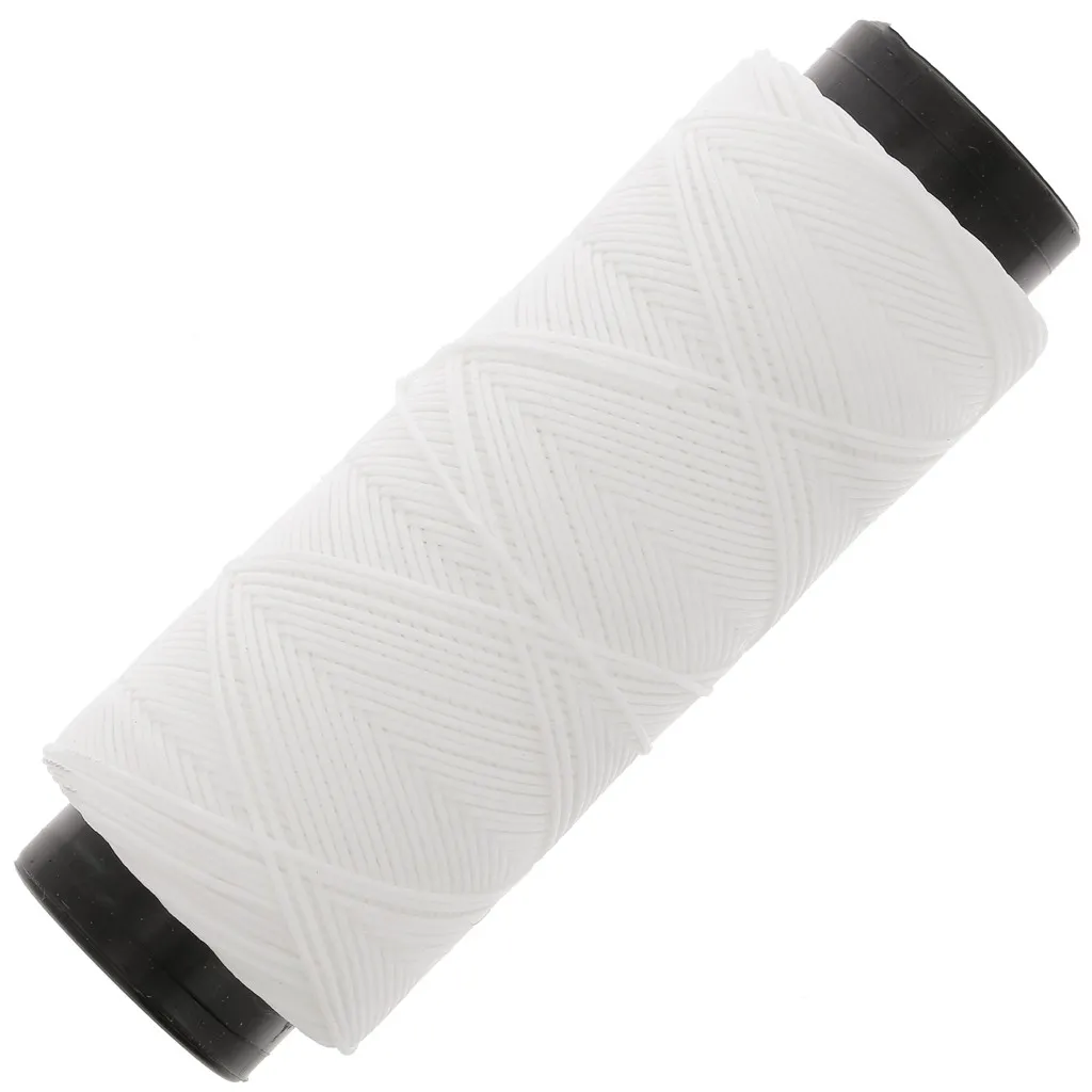 Filo di poliestere cerato piatto - Slam Cord per micro macramè 0,8 mm - Bianco x100m