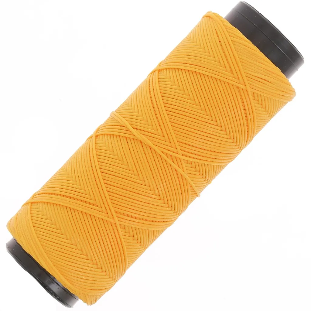Filo di poliestere cerato piatto - Slam Cord per micro macramè 0,8 mm - Giallo x100m