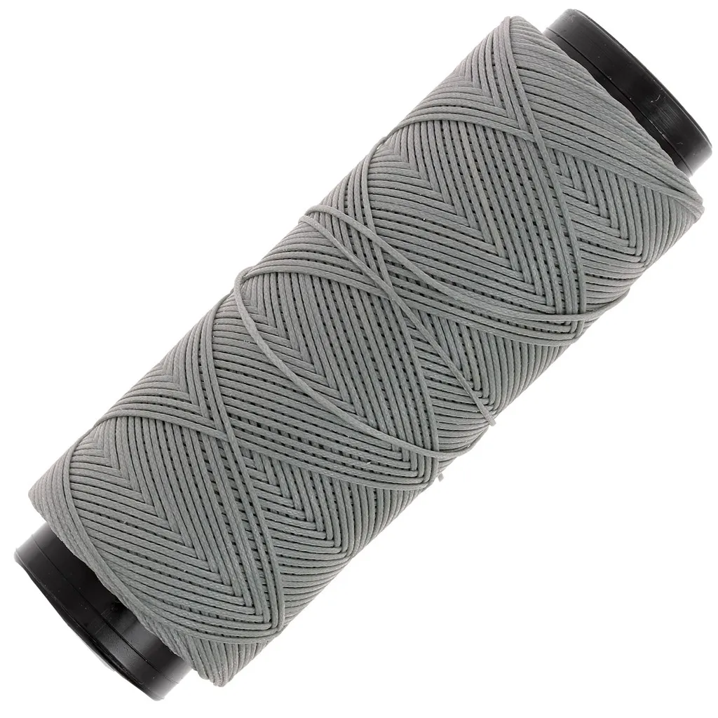 Filo di poliestere cerato piatto - Slam Cord per micro macramè 0,8 mm - Grigio x100m
